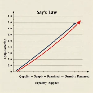 Gráfico representando a Lei de Say na Economia Clássica.