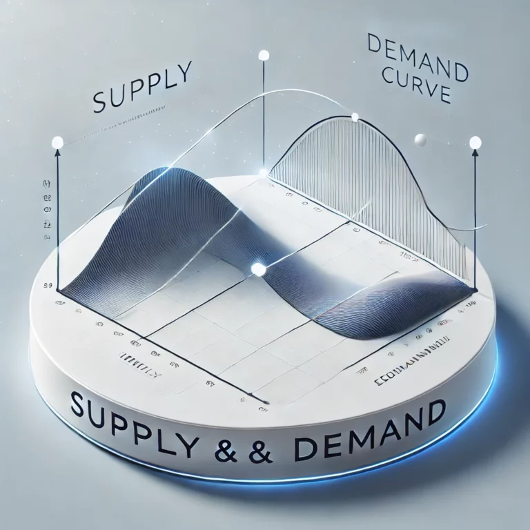 Gráfico ilustrando a curva de oferta e demanda na economia neoclássica
