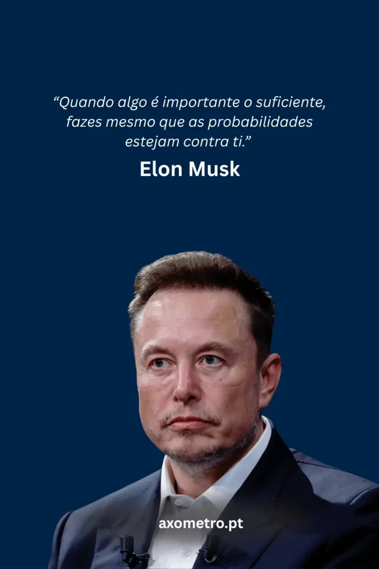 Citação inspiradora sobre perseverança em fundo azul escuro, com fotografia de um empreendedor de renome em traje formal.