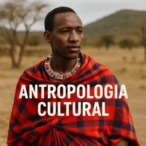 Homem Maasai com traje tradicional e colar colorido, ilustrando a diversidade humana estudada pela antropologia cultural.