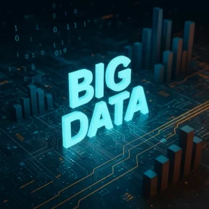 Representação visual de big data o que é — rede digital iluminada com gráficos, circuitos e o texto “BIG DATA” em destaque, simbolizando a análise e o poder dos dados.