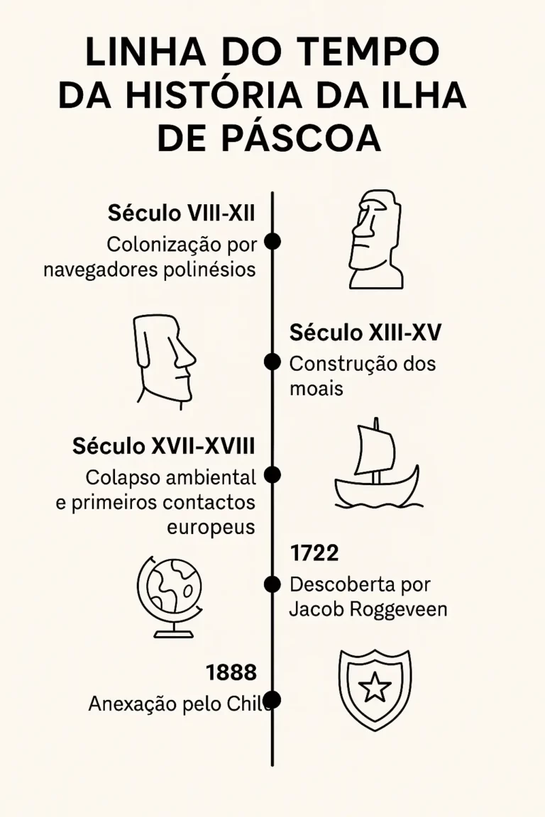 Linha do tempo da história da Ilha de Páscoa com eventos desde a colonização polinésia até à anexação pelo Chile.